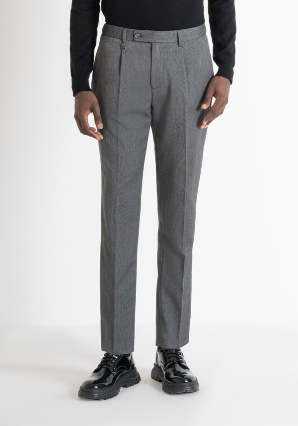 HOSE „LUIS“ REGULAR FIT AUS ELASTISCHER VISKOSE MIT MIKROMUSTER - Antony Morato Online Shop