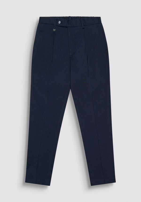 PANTALON « LUIS » REGULAR FIT EN VISCOSE ÉLASTIQUE AVEC MICRO-MOTIF - Antony Morato Online Shop