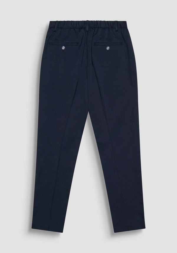 PANTALON « LUIS » REGULAR FIT EN VISCOSE ÉLASTIQUE AVEC MICRO-MOTIF - Antony Morato Online Shop