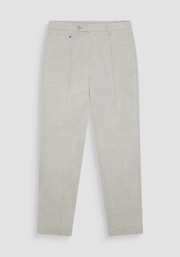 PANTALÓN REGULAR FIT «LUIS» DE LINO ELÁSTICO VISCOSA FLAMEADA - Antony Morato Online Shop