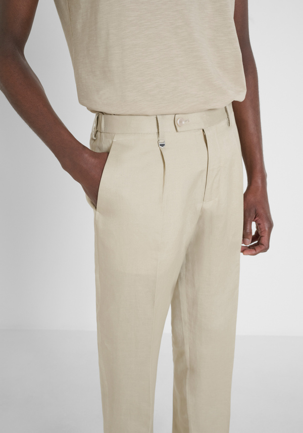 PANTALON REGULAR FIT « LUIS » LIN SLUB MIXTE - Antony Morato Online Shop