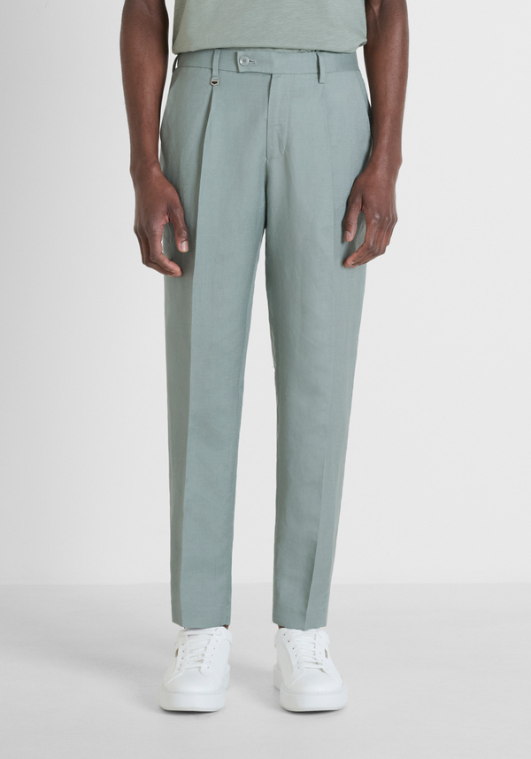 TROUSERS REGULAR FIT "LUIS" IN SLUB LINEN BLEND - Antony Morato Online Shop