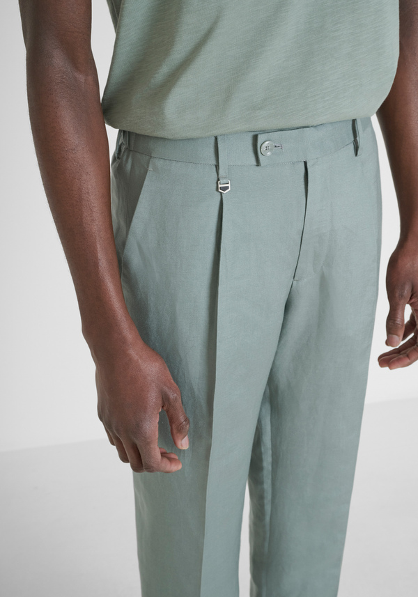 TROUSERS REGULAR FIT "LUIS" IN SLUB LINEN BLEND - Antony Morato Online Shop