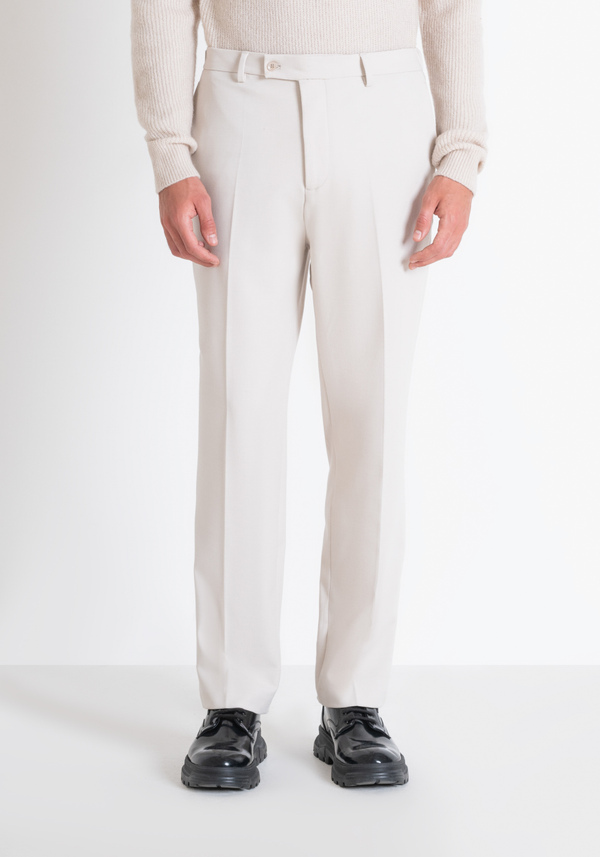 RELAXED FIT "EVAN" TROUSERS IN WOOL BLEND AND ELASTIC VISCOSE - Antony Morato Online Shop