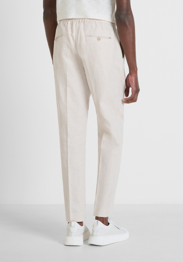 TROUSERS REGULAR FIT "NEIL" IN SLUB COTTON LINEN BLEND - Antony Morato Online Shop