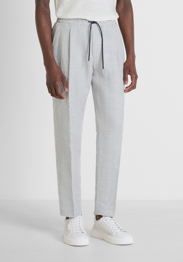 TROUSERS REGULAR FIT "NEIL" IN SLUB COTTON LINEN BLEND - Antony Morato Online Shop