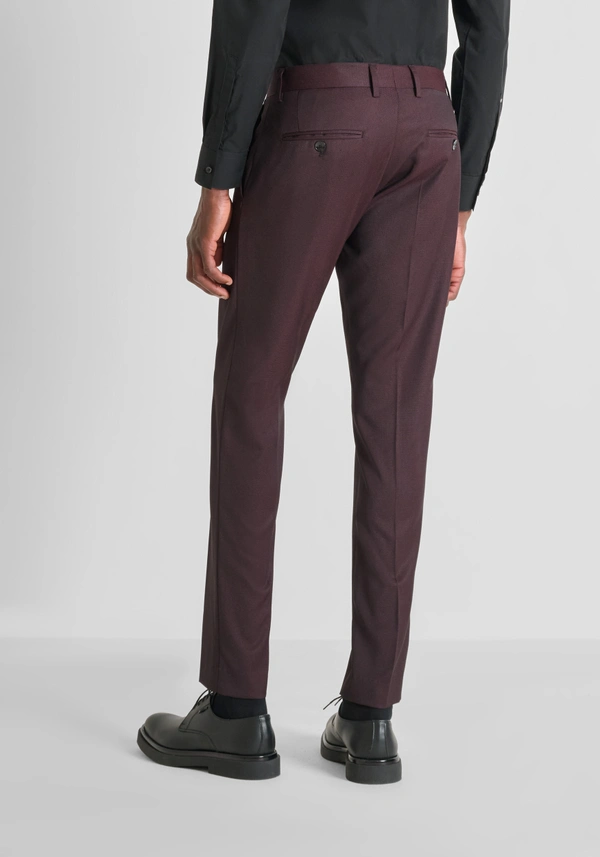 SLIM FIT TROUSERS "BONNIE" IN STRETCH VISCOSE MICRO PATTERN - Antony Morato Online Shop