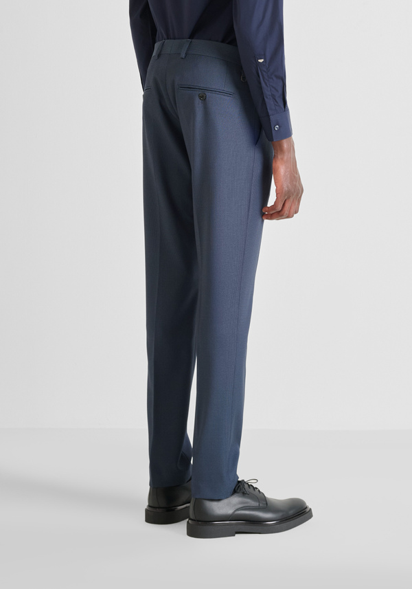SLIM FIT TROUSERS "BONNIE" IN STRETCH VISCOSE MICRO PATTERN - Antony Morato Online Shop