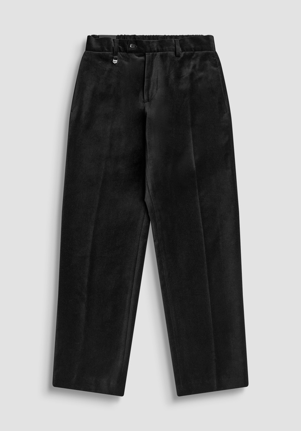 REGULAR FIT "CORA" VELVET STRAIGHT-LEG TROUSERS - Antony Morato Online Shop