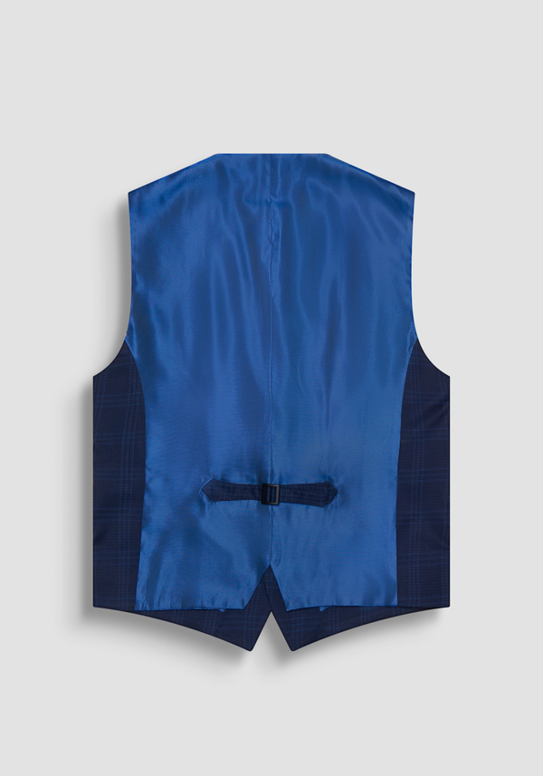 SLIM FIT WAISTCOAT IN CHEQUERED PATTERN ELASTIC VISCOSE - Antony Morato Online Shop