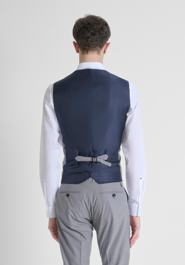 VISCOSE BLEND SLIM FIT WAISTCOAT WITH BUCKLE ON THE BACK - Antony Morato Online Shop