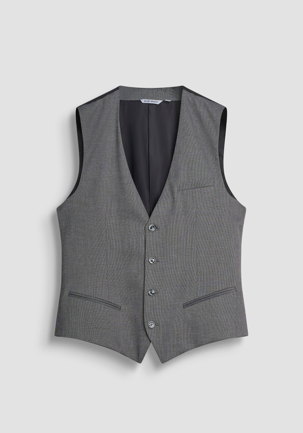 SLIM FIT VEST IN STRETCH VISCOSE MICRO PATTERN PRINT - Antony Morato Online Shop