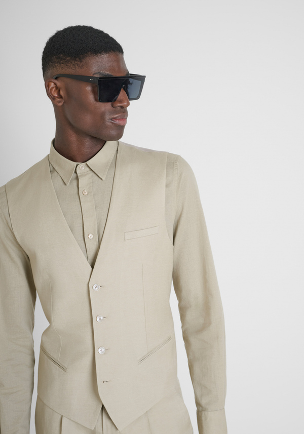 GILET SLIM FIT IN MISTO LINO - Antony Morato Online Shop