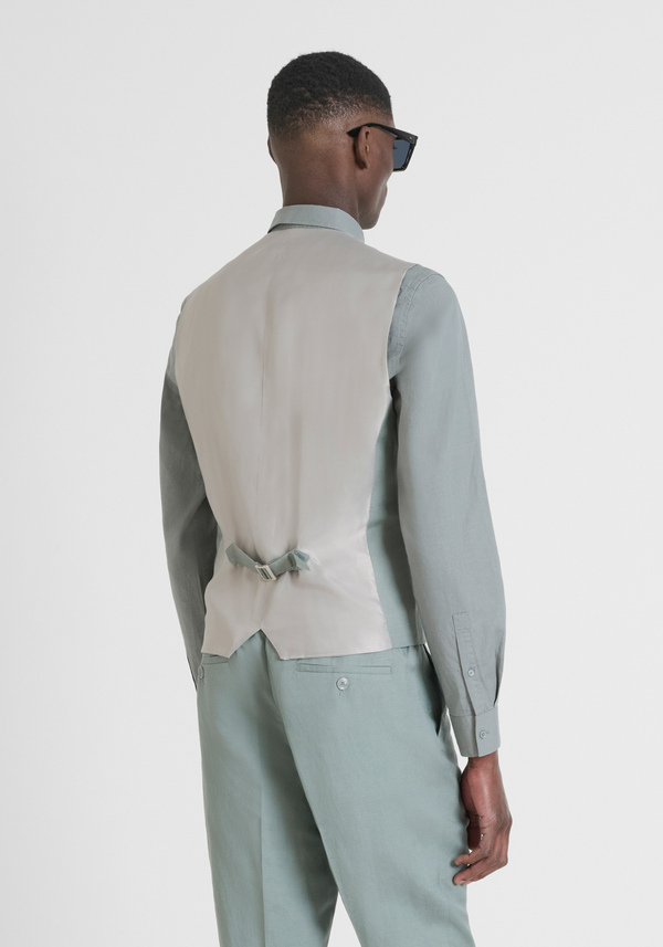 VEST SLIM FIT IN LINEN VISCOSE BLEND - Antony Morato Online Shop