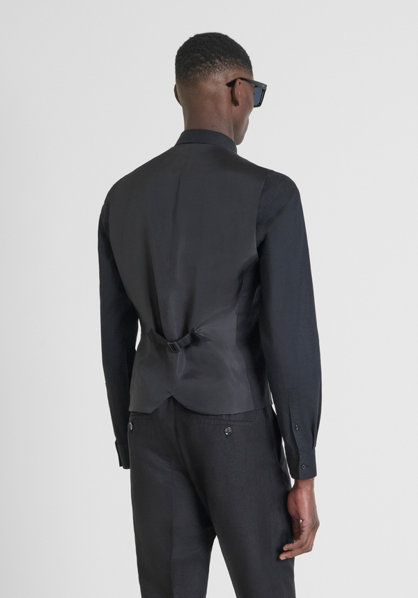 CHALECO SLIM FIT EN MEZCLA DE LINO Y VISCOSA - Antony Morato Online Shop