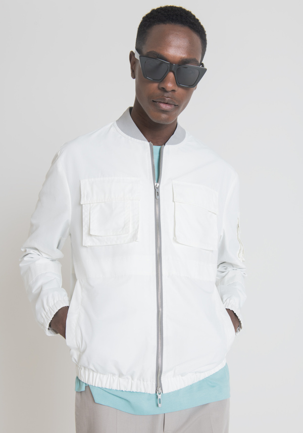 REGULAR FIT BOMBER JACKET IN WATERPROOF COTTON BLEND WITH ELASTIC ON THE HEM AND CUFFS - Antony Morato Online Shop