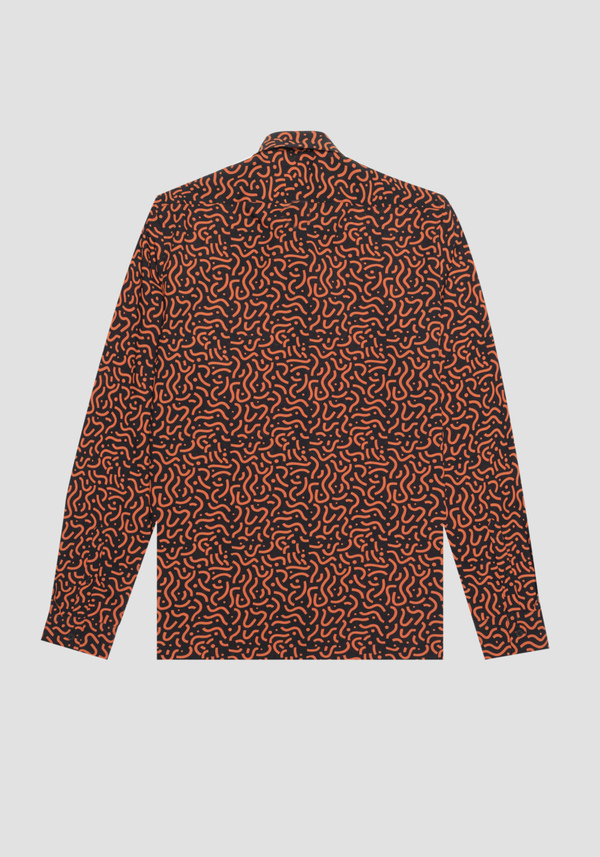 "BARCELONA" STRAIGHT FIT REGULAR SHIRT IN COTTON BLEND PRINTED FABRIC - Antony Morato Online Shop