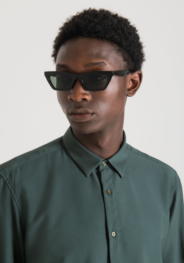 "BARCELONA" STRAIGHT FIT REGULAR SHIRT IN SOFT VISCOSE BLEND FABRIC - Antony Morato Online Shop
