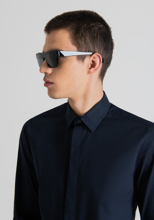 SHIRT WITH CONCEALED BUTTON PLACKET - Antony Morato Online Shop