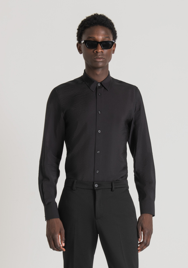 "NAPOLI" SLIM FIT SHIRT IN SILKY TOUCH MODAL FABRIC - Antony Morato Online Shop