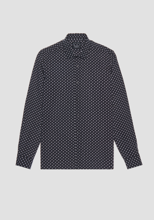 STRAIGHT-FIT SHIRT WITH ALL-OVER MICRO PATTERN - Antony Morato Online Shop