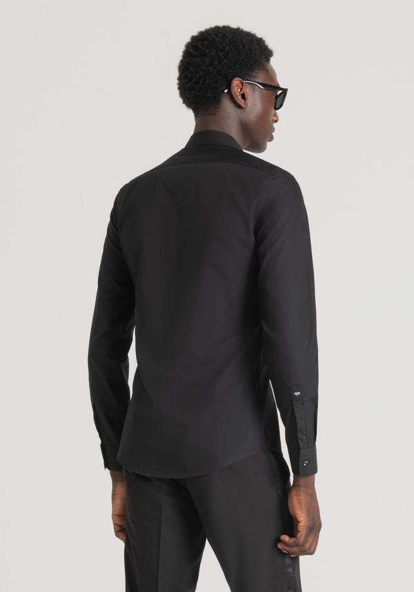 "LONDON" SLIM-FIT SHIRT IN EASY-IRON COTTON WITH CONCEALED BUTTONS - Antony Morato Online Shop