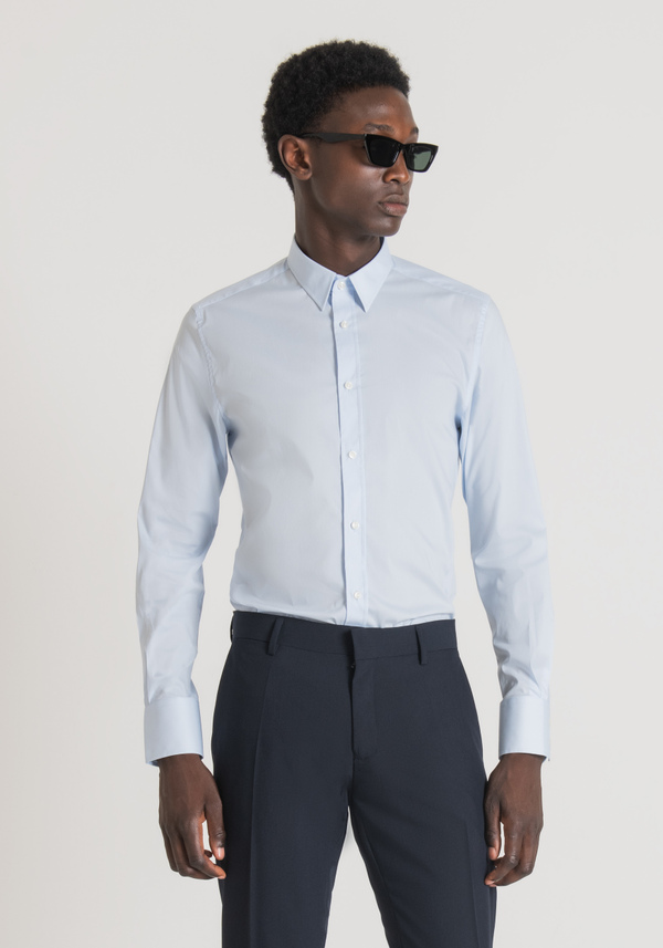 CAMICIA SUPER SLIM FIT “MILANO” IN FRESCO POPELINE DI COTONE MISTO STRETCH - Antony Morato Online Shop