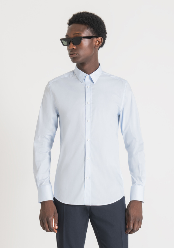 CAMICIA SUPER SLIM FIT “MILANO” IN FRESCO POPELINE DI COTONE MISTO STRETCH - Antony Morato Online Shop