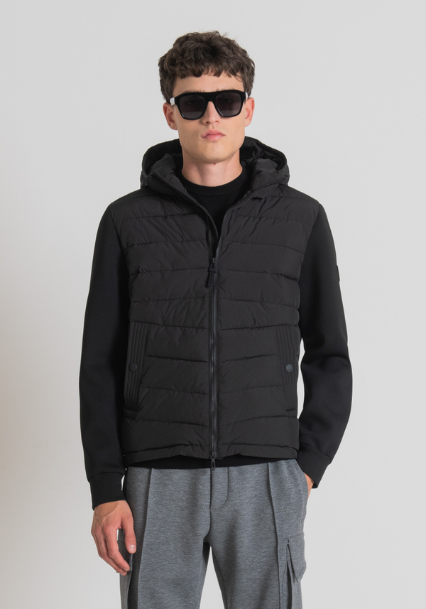 SLIM-FIT JACKET IN PADDED TECHNICAL FABRIC WITH HOOD - Antony Morato Online Shop