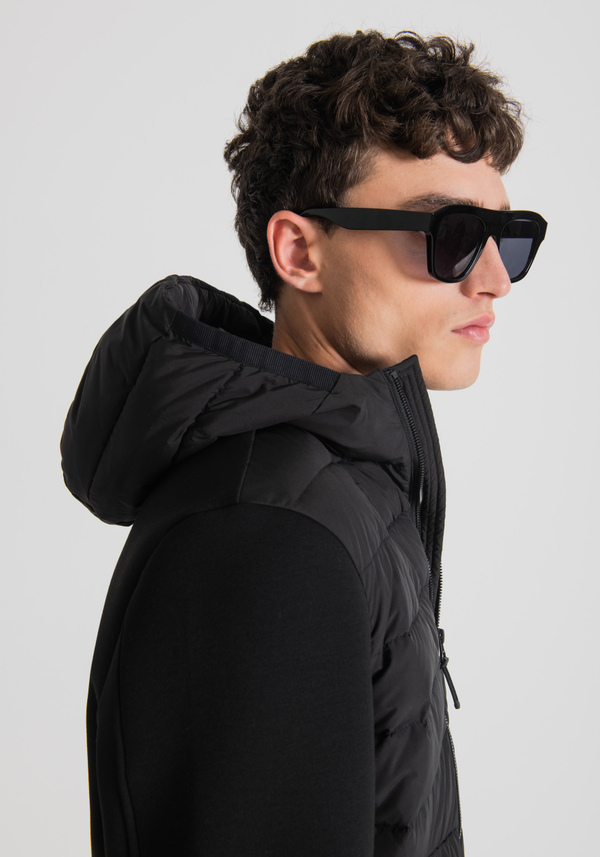 SLIM-FIT JACKET IN PADDED TECHNICAL FABRIC WITH HOOD - Antony Morato Online Shop