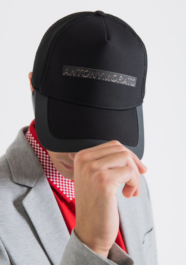 BASEBALL CAP IN POPLIN WITH RUBBERISED LOGO - Antony Morato Online Shop