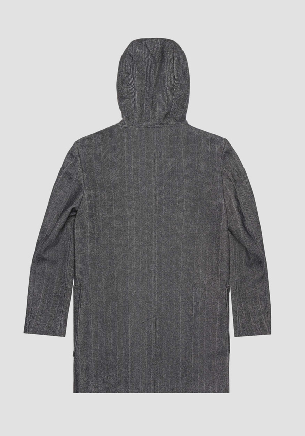 CAPPOTTO REGULAR FIT “ROBERT” IN MORBIDO TESSUTO SPIGATO MISTO LANA CON CAPPUCCIO - Antony Morato Online Shop