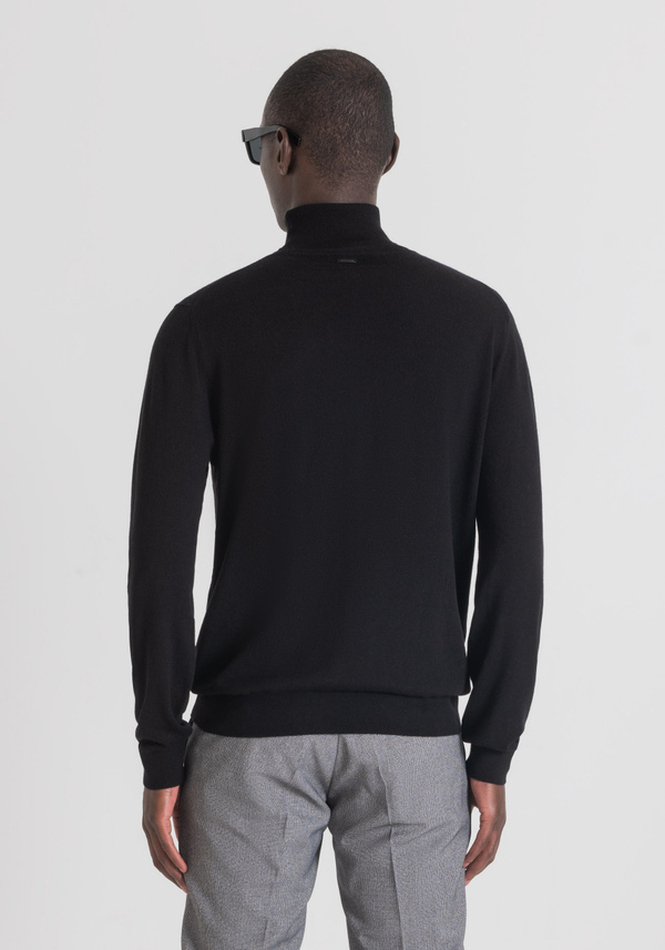 REGULAR-FIT POLO NECK IN SOFT WOOL AND CASHMERE-BLEND YARN - Antony Morato Online Shop
