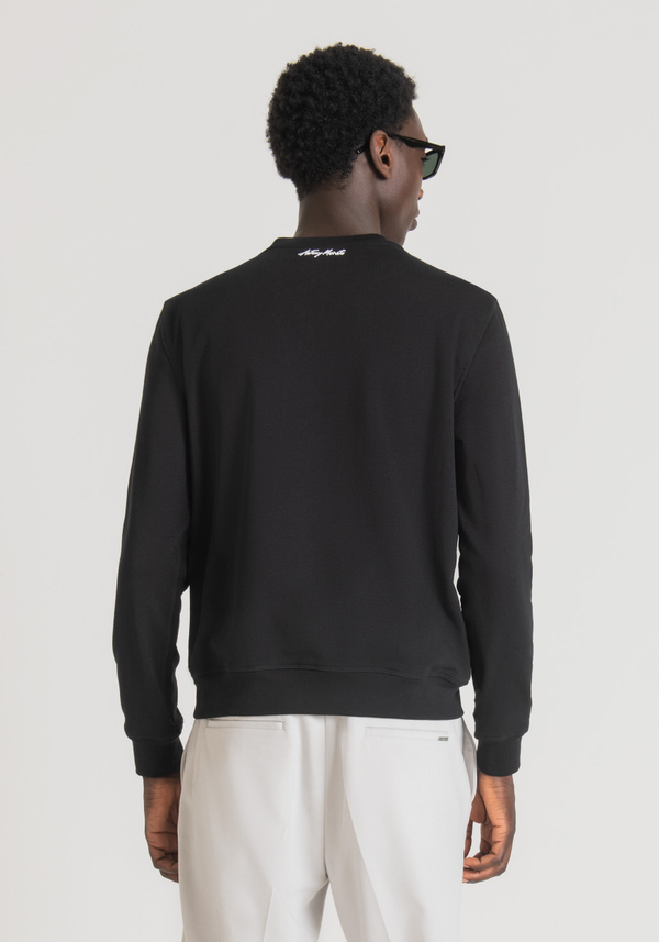 REGULAR FIT SWEATSHIRT IN STRETCH COTTON BLEND WITH BASQUIAT PRINT - Antony Morato Online Shop