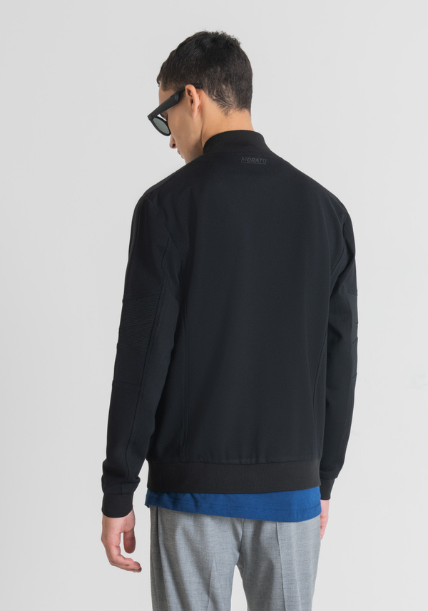SLIM FIT SWEATSHIRT WITH ZIP IN STRETCH TECHNICAL FABRIC BLEND - Antony Morato Online Shop