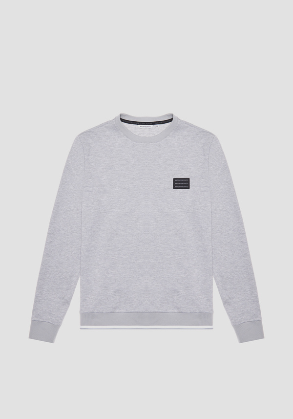 SWEAT-SHIRT SLIM FIT RAS-DU-COU EN SCUBA MÉLANGÉ ET ÉCUSSON AVEC LOGO CAOUTCHOUTÉ - Antony Morato Online Shop