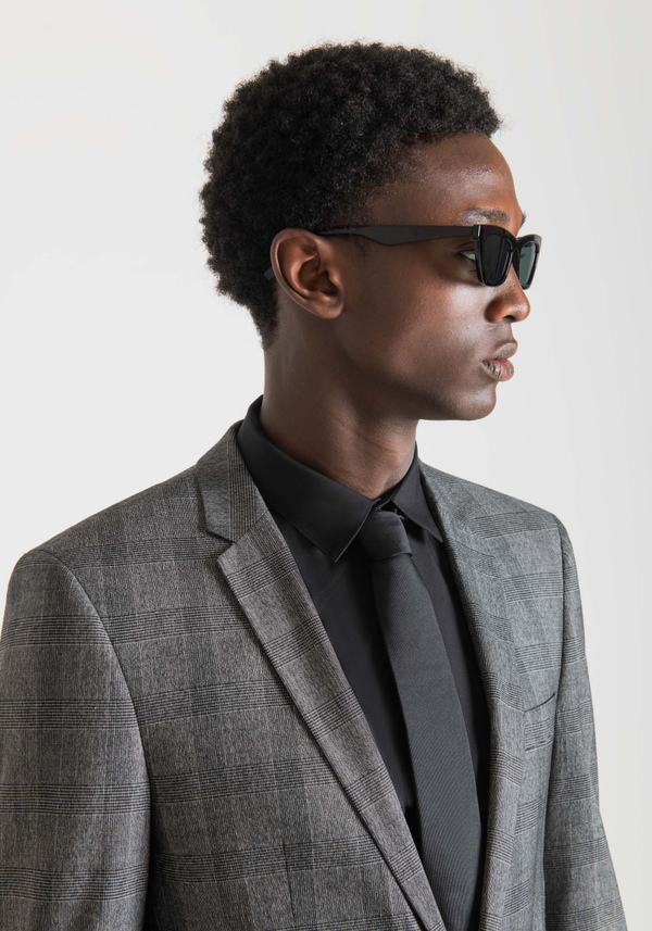 "BONNIE" SLIM FIT JACKET IN PRINCE OF WALES STRETCH FABRIC - Antony Morato Online Shop