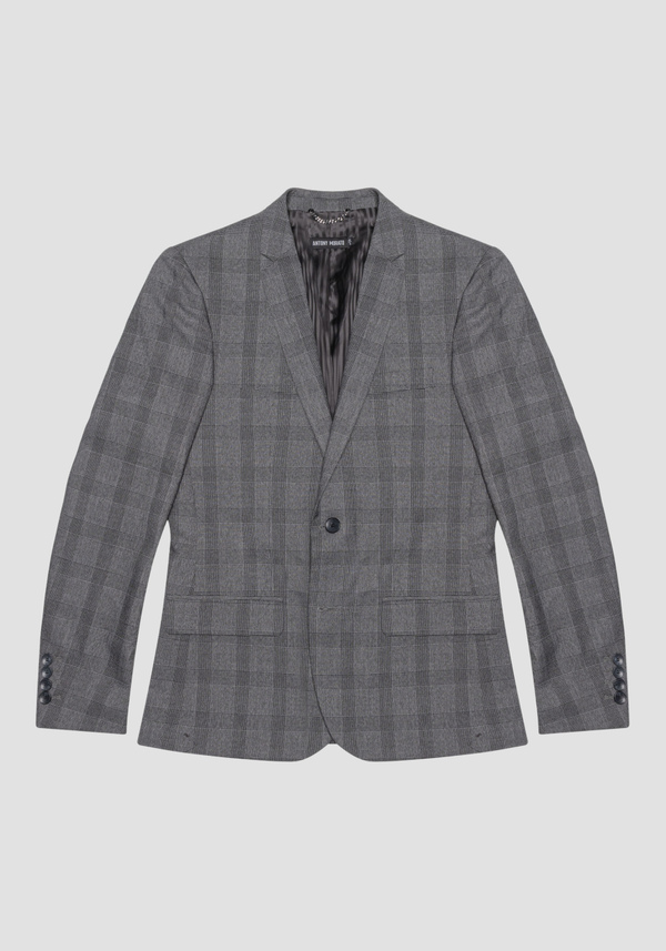 "BONNIE" SLIM FIT JACKET IN PRINCE OF WALES STRETCH FABRIC - Antony Morato Online Shop