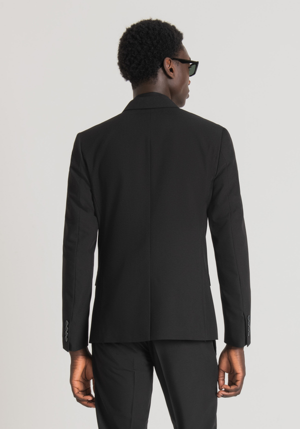"KATE" SLIM FIT DOUBLE-BREASTED JACKET IN AN ELASTIC VISCOSE BLEND FABRIC - Antony Morato Online Shop