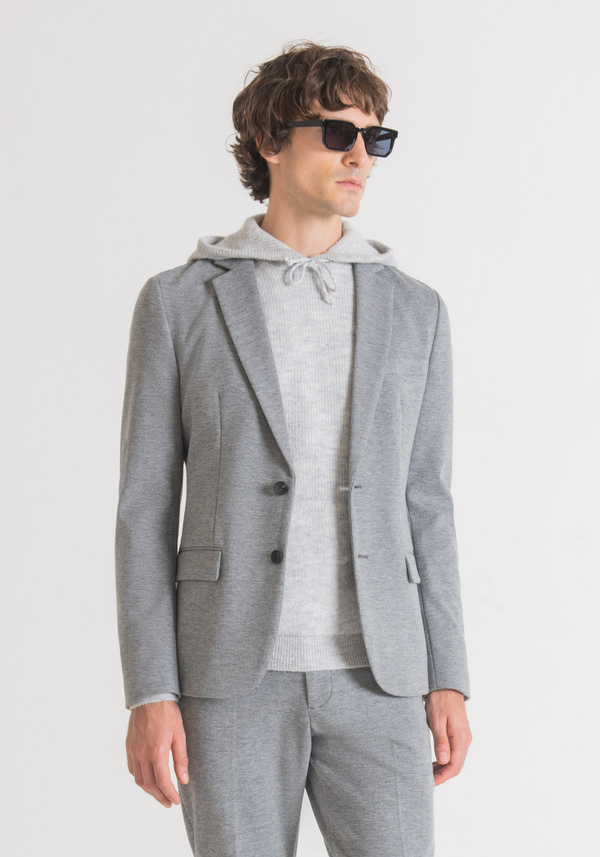 "ASHE" SUPER SLIM FIT SINGLE-BREASTED JACKET IN STRETCH FABRIC - Antony Morato Online Shop