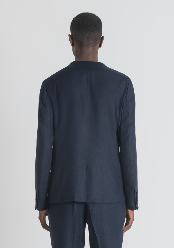 GIACCA SLIM FIT “BLAKE” IN MISTO LINO SENZA COLLETTO - Antony Morato Online Shop