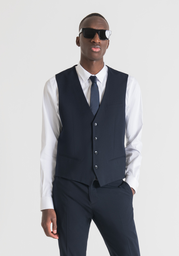 GILET SLIM FIT CON RETRO IN CONTRASTO E FIBBIA - Antony Morato Online Shop