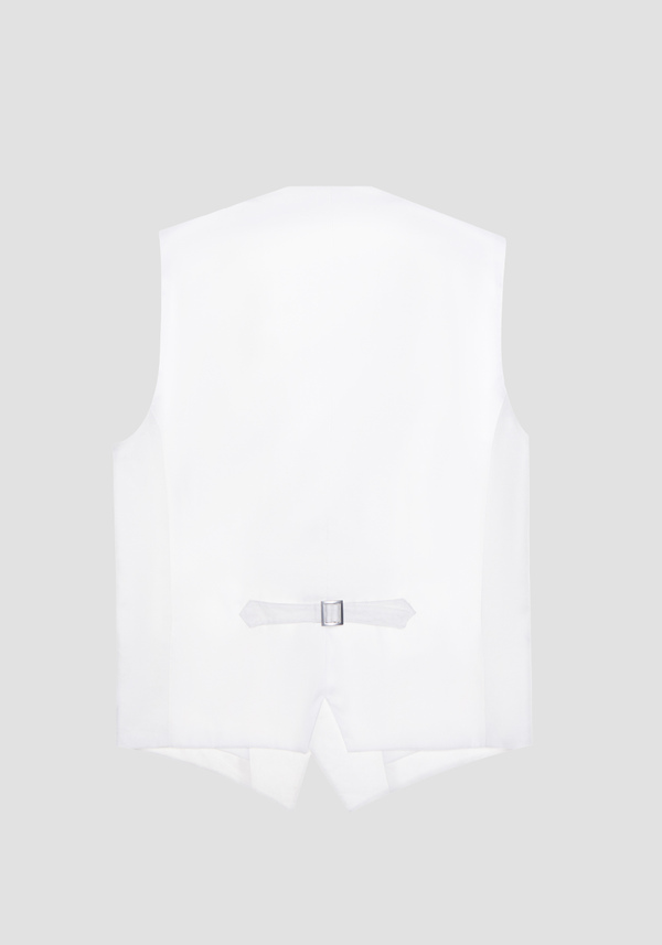 SLIM-FIT VEST IN SOLID-COLOUR LINEN BLEND - Antony Morato Online Shop
