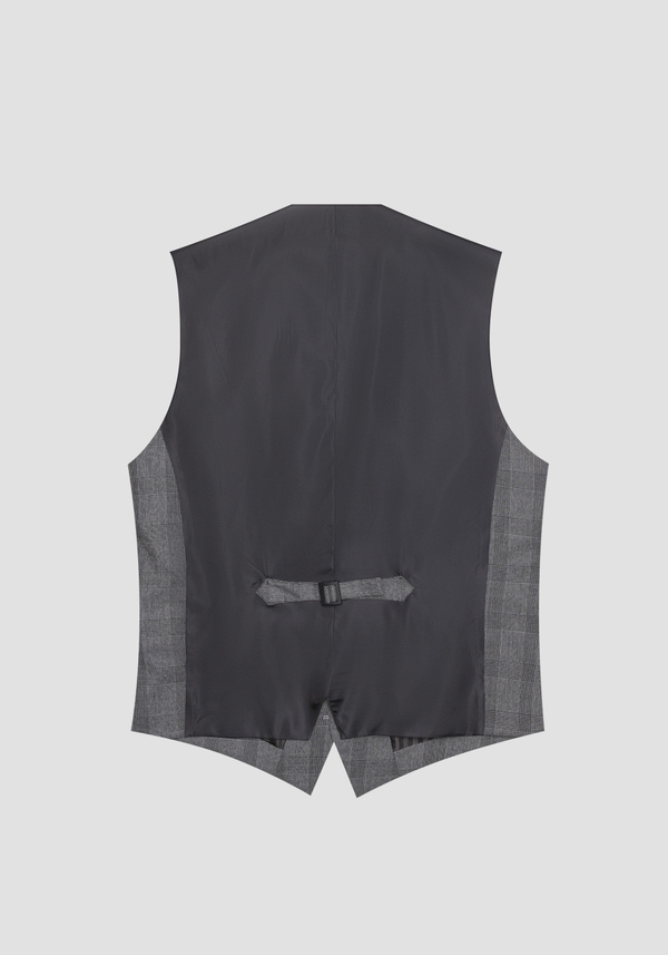 SLIM FIT WAISTCOAT IN PRINCE OF WALES STRETCH VISCOSE BLEND - Antony Morato Online Shop