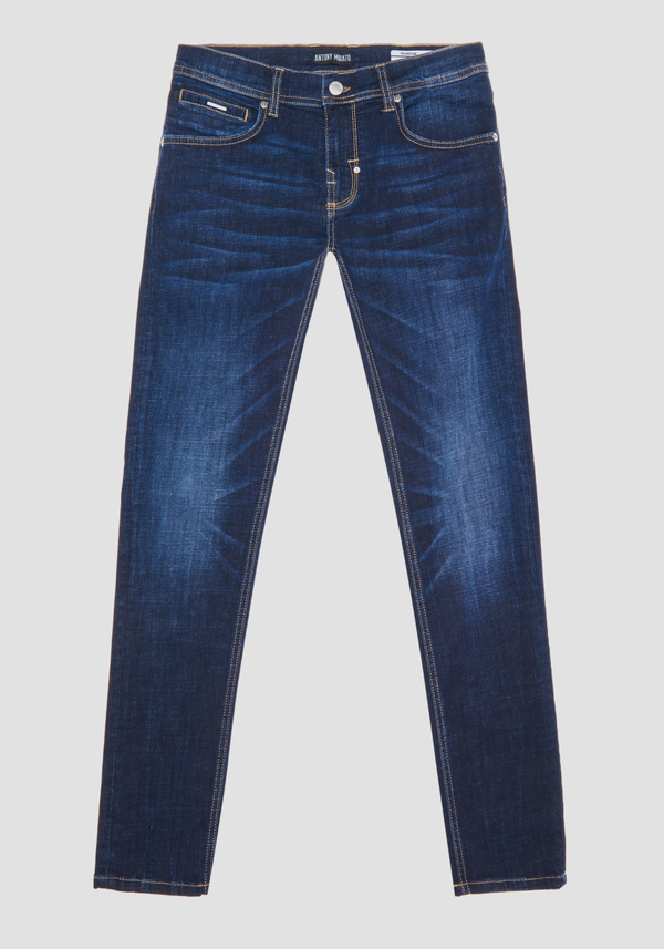 "GILMOUR" SUPER SKINNY FIT JEANS IN STRETCH DENIM BLEND WITH DARK WASH AND CONTRAST STITCHING - Antony Morato Online Shop