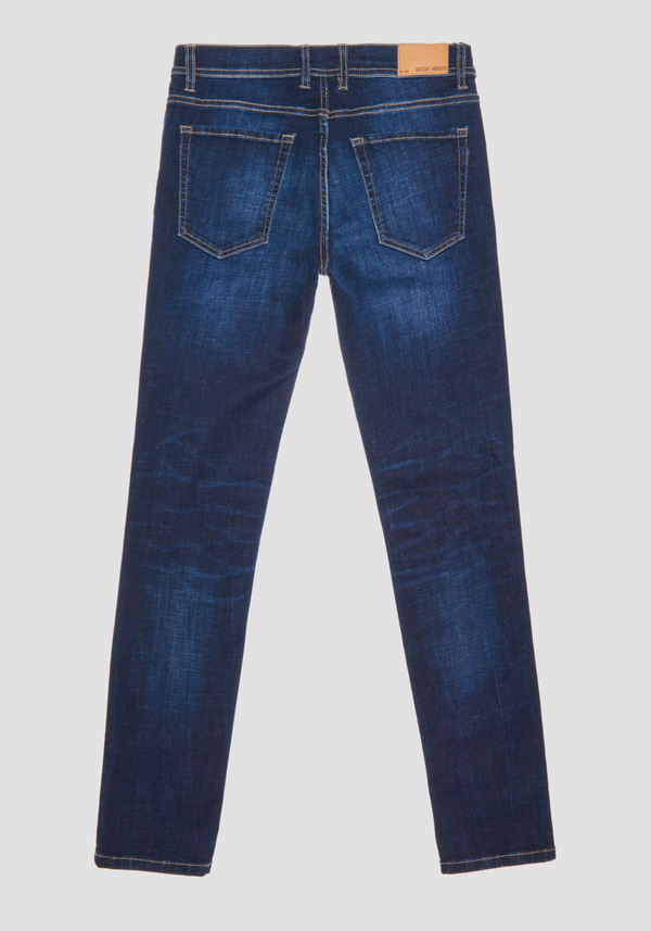 "GILMOUR" SUPER SKINNY FIT JEANS IN STRETCH DENIM BLEND WITH DARK WASH AND CONTRAST STITCHING - Antony Morato Online Shop