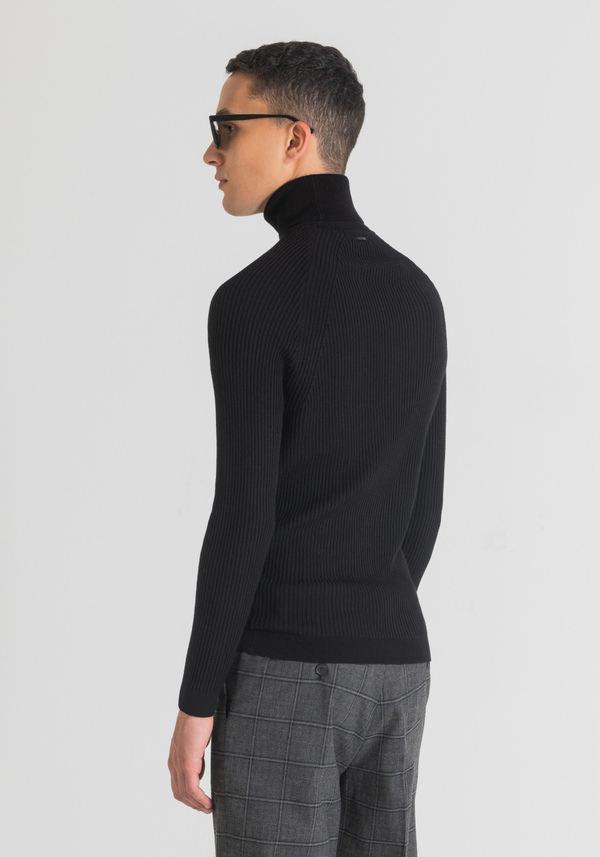 ROLLKRAGENPULLOVER MIT VERARBEITUNG IN RIPPEN - Antony Morato Online Shop