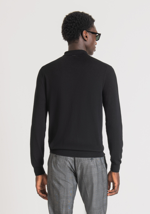 PULLOVER REGULAR FIT MIT POLO-KRAGEN AUS WEICHEM WOLLMISCHGEWEBE - Antony Morato Online Shop