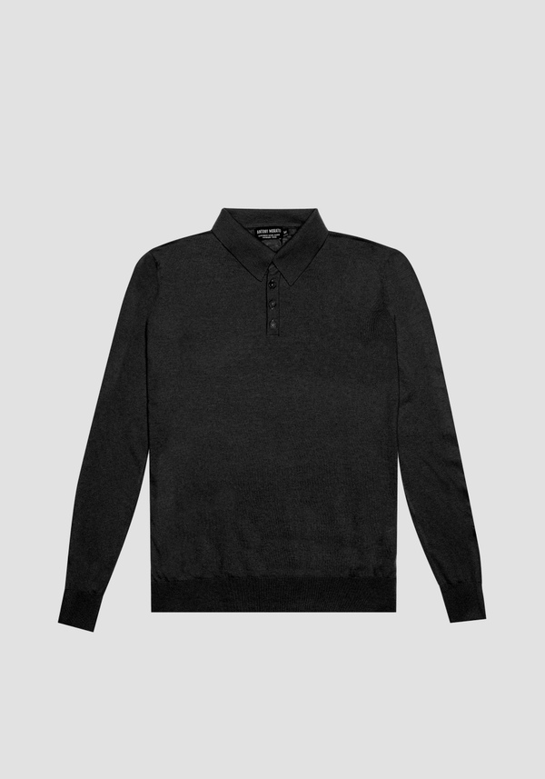 PULLOVER REGULAR FIT MIT POLO-KRAGEN AUS WEICHEM WOLLMISCHGEWEBE - Antony Morato Online Shop