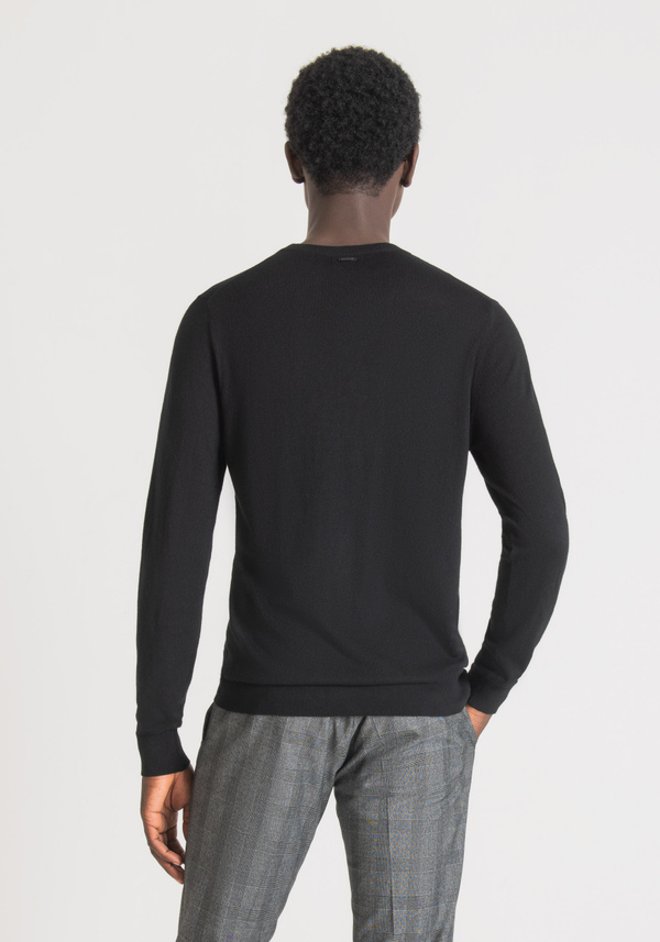 REGULAR FIT SWEATER IN SOLID-COLOUR SOFT WOOL BLEND YARN - Antony Morato Online Shop